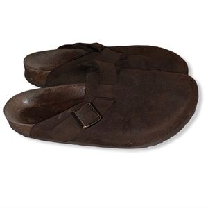 Birkenstock Boston clog leather mule suede shoes